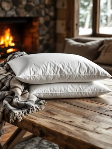 Pro Home Cuscino in piuma d'oca, 1200 g/m², imbottitura extra, soffice, morbido, solido, anallergico, antiacaro, di qualità alberghiera, per chi dorme sulla schiena e sul fianco, 48 x 74 cm (2, fodera