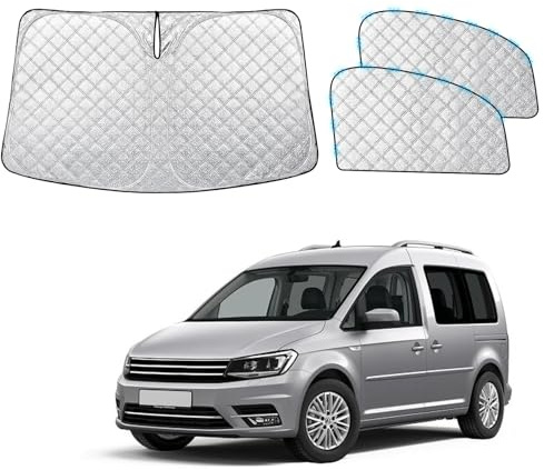 ZATOOTO Windscreen Sunshade for VW Caddy, 3-Pack Magnetic Thermal Blind | Thickened Windscreen Cover, UV Protection, Privacy Shade, Easy Installation, Foldable, Ideal for Camping