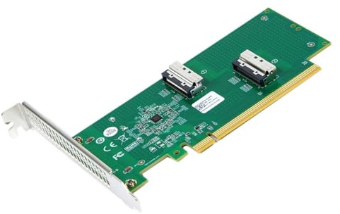 CY-adapter PCIE5.0 PCI-Express 16 x till Dual MCIO 8i Mini Cool Edge IO SFF-TA-1016 VROC adapter för moderkort SSD grafikkort