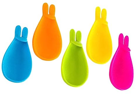 PartyKindom 5piezas Portacucharas Hogar Colgador De Silicona Para Té Soporte Para Bolsitas De Té Accesorios De