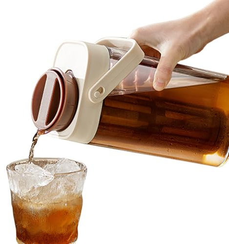 Carafe À Thé Glacé - Carafe À Eau Avec Couvercle | Contenant Distributeur Transparent D'une Capacité De Un Litre Avec Protection Anti-Fuites Pour Le Stockage De Boissons Liquides Telles Que Café Et Th