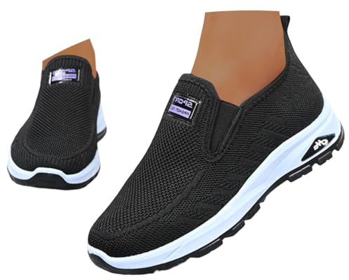 ticticlily Scarpe Donna Estive Senza Lacci Ortopediche Scarpe da Ginnastica Traspiranti Comode Sportive Sneaker B Nero 39 EU