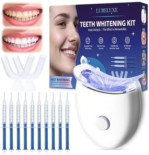 Kit Sbiancante Denti Professionale,10 pcs Gel sbiancante,Rapido sbiancamento dei denti a Casa,Efficace Ridurre Macchie Profonde per illuminare il sorriso,con applicazione semplice