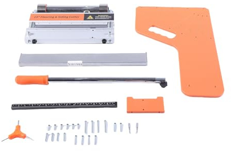 Sorandy Taglierina per Pavimenti in Laminato, Taglierina per Pavimenti Multistrato con Larghezza di Taglio da 13 Pollici con Binario in Alluminio a Doppia Scala e Ruote in Gomma per