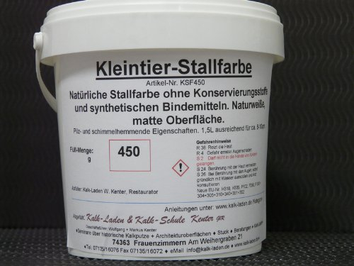 Kleintier-Stallfarbe. Naturweiß/matt. 450g für ca. 10m2.