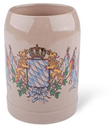 meinherzschlag Bierkrug Bayerisches Wappen mit Fahnen
