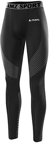 AMZSPORT Sport kompressionsbyxor för herr löpning leggings bas lager traning byxor
