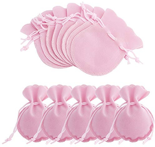 NBEADS 50 bolsas de terciopelo, en forma de calabaza, con cordón, para joyas, pequeños sacos de regalo para Navidad, bodas, cumpleaños, recuerdos, rosa brillante, 9 x 7 cm