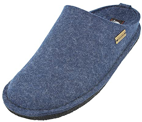HAFLINGER Soft Felt Slipper Unisex Blue (Denim 72) EU 46