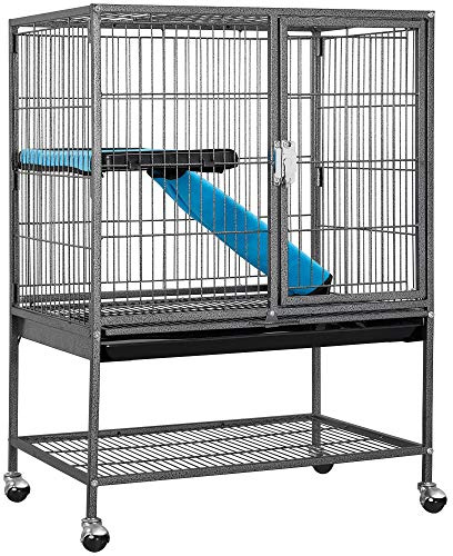 costoffs 85cm High Small Animals Cage Single Unit Pet Cage for Rats/Guinea Pigs/Ferrets/Chinchillas with Stand Removable Ramp