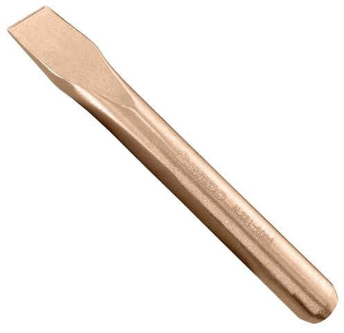 WEDO Scalpelli per Meccanico e Muratore,scalpello piatto da senza scintille,dimensione 25mmx300mm,berillio rame,non magnetico,resistente alla corrosione,Certificato BAM e FM,Certificazione GS