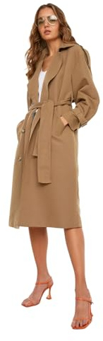 Trendyol Vizon Archbreaker Detailed Water Driving Long Trench Coat impermeabile Donna (Pacco da 1)