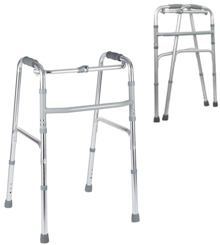 Andador Plegable para Adulto de Aluminio. Andador Ortopédico sin Ruedas. Andador Ligero para Mayores. Caminador para Adultos Regulable en Altura. Andador de Aluminio Recíproco.