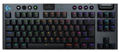 Logitech G G915 X Lightspeed TKL Low-Profile Wireless Gaming Keyboard, Double-Shot PBT Keycaps, Fully Programmable Keys, RGB Backlighting, GL Brown Tactile - PC/Mac, QWERTY UK Layout - Black