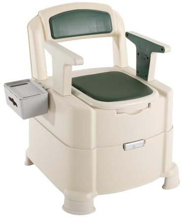 Fyssnn Tragbare Toilette mit Sensory Light Campingtoiletten mit Vier Beinen 200 Kg Tragfähigkeit Reisetoilette Erwachsene Geeignet für Schwangere Frauen Kranke Behinderte und ältere Menschen (Grün)