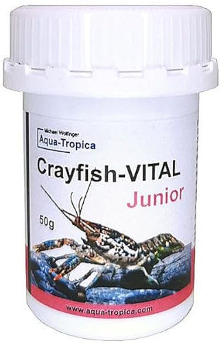 Aqua-Tropica Crayfish-VITAL Junior - Premiu Krebsfutter zur Aufzucht von Flusskrebsen I Zwei Korngrößen in Einer Dose vereint (1,5 mm und 3 mm) I 50g