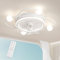 Ventilateur de Plafond Moderne Avec éclairage, Plafonnier LED Dimmable de 58cm avec Ventilateur,Ventilateur de Plafond Minuterie de 48W avec Lampe Pour Salle à manger de Chambre à Coucher (Blanc)