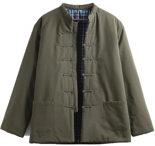 Traje Tang De Algodón De Invierno para Hombres, Uniforme De Tai Chi De Ropa Tradicional China De Manga Larga Tops, Ropa China Ropa De Chaqueta De Kung Fu D,L
