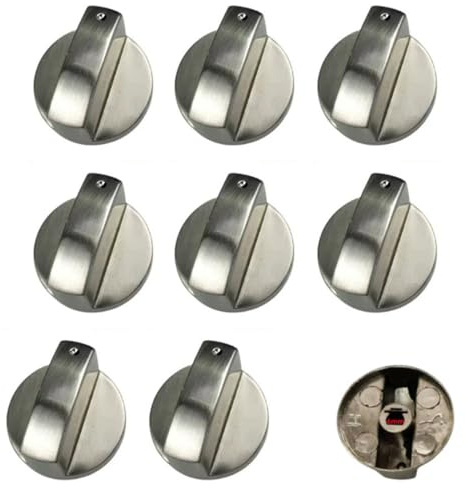 Armastuse 8 Pcs 6mm Perillas de Cocina, Mandos Botones Cocina Gas Metal Botones de Control para Todas las Marcas de Horno, Cocina y Placa de Cocina