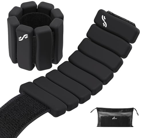 Viktmanschetter för ben och armar, set 2 x 0,5 kg, ankelvikter, handled, vikter fotvikter för löpning, styrketräning, inomhus utomhus
