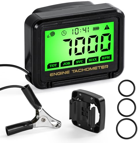 Compte-tours pour tronçonneuse, tachymètre LCD avec induction sans fil, tachymètre RPM, moteur à essence, tondeuse à gazon, fonction d'entretien de vision nocturne, pour moto, tondeuse à gazon