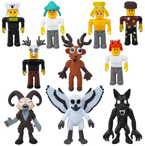 Jouets Figurines 99 Nuits dans la Forêt : 10 pièces, Ensemble poupées Kawaii Elk Cerf Hibou Béliers, Personnages de Dessins animés pour Enfants