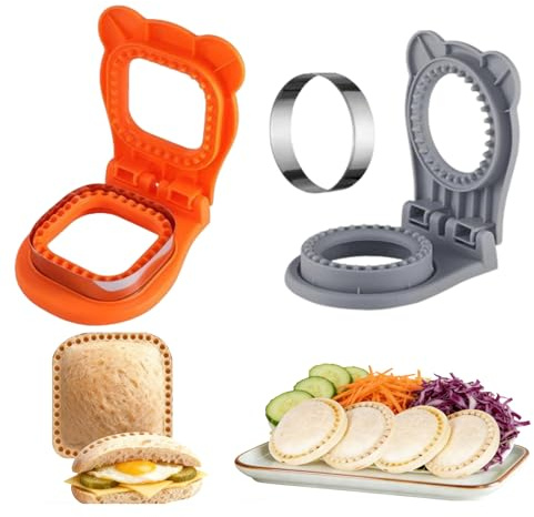 BXUUXA 2 Pz Taglierine per Sandwich e Sigillante,Quadrato Taglierine per Sandwich per Pane Pancake Decorazioni Dolci