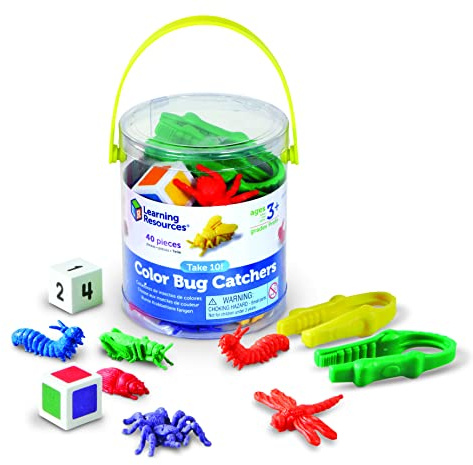 Learning Resources Take 10! Color Bug Catchers, Fine Motor Skills, For 2-4 Players, Ages 3+