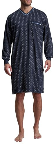Götzburg Herren Nachthemd, Langarm, Baumwolle, Single Jersey, Navy, minimal 56