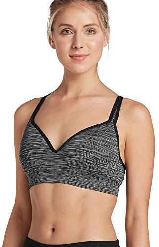 Jockey Women's Adjustable Molded Cup Sport Bra, Black, M
