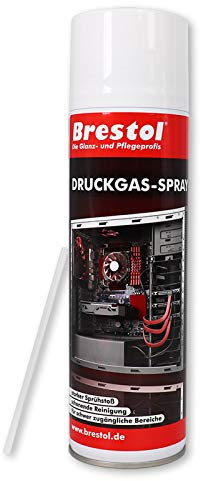 BRESTOL® Druckluftspray 500 ml mit Sprühverlängerung ideal zur Tastaturreinigung, Druckerreinigung, PC-Gehäusereinigung, Entstaubung von Lüftern, Serverreinigung Druckgasspray