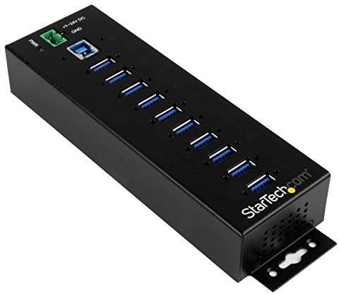StarTech Hub Industriel USB 3.0 10 Ports 5Gbps, ESD Surtension (HB30A10AME)