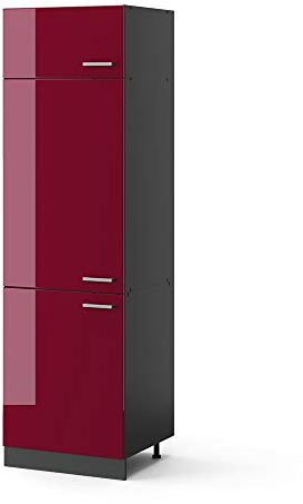 Vicco Kühlumbauschrank R-Line, Rot Hochglanz, 60 cm