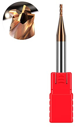 ASNOMY Fresa de vástago VHM de 1 mm de metal duro, revestimiento AlTiN 55 HRC 4 de corte, taladro, fresado, acabado, inmersión, CNC, carburo de tungsteno