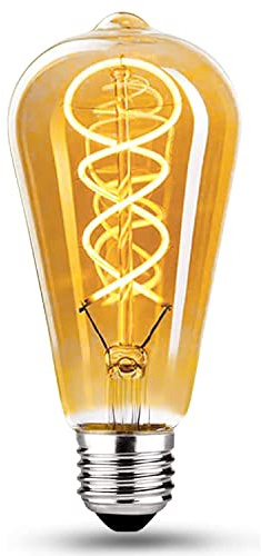 Edison Vintage Glödlampa E27 Dimbar 4W, LED Vintagelampa E27 Varmvit 2700K ST64 Hjärtformat filament Retro Glödlampa Idealisk för nostalgi och retrobelysning - Bärnstensglas - 4-pack