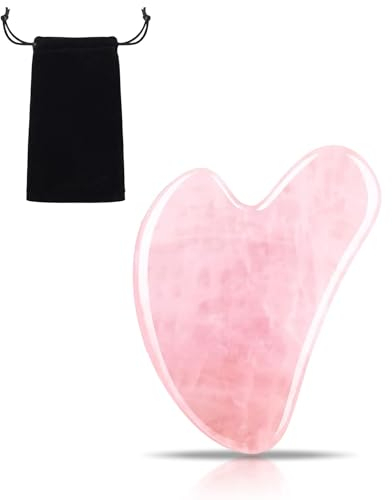 SCJJZ Massagesteine,Gua Sha Gesichtsbehandlung, Gesichtsstein Gua Sha Anti-Aging Gesichtsroller für Augen, Gesicht, Hals (Pink)