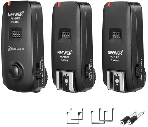 NEEWER FC-16 2,4G Disparador Flash Estudio con Obturador Cámara Inalámbrico con Dos Receptores, Compatible con Canon Rebel T3 XS T4i T3i T2i Xsi EOS 1100D Mark IV 1D Mark III 5D Mark III 5D