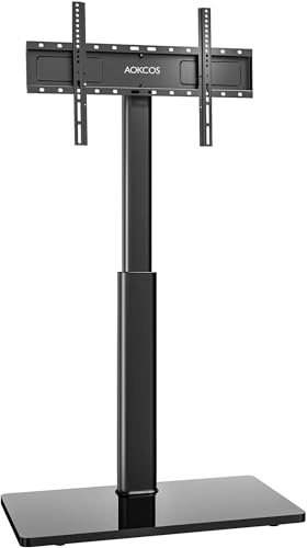 AOKCOS TV Ständer Bodenständer Höher 1.6m für 43-75 85 Zoll Fernseher, Neigbar Schwenkbar Höhenverstellbar Fernsehständer, Universal TV Standfüße Standfuss Max VESA 600x400mm 50KG (Schwarz)