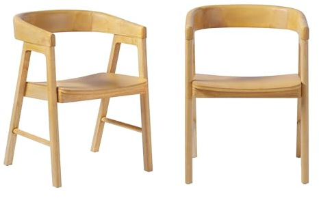 Walker Edison Ezra Modern Boucle Rounded Back Dining Chair - Ivory (Set of 2)