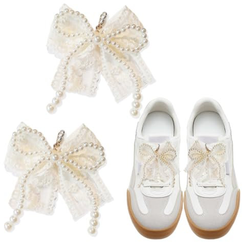 2 Pièces Pinces À Chaussures, Nœud de perles Clip Chaussure, Boucle de Chaussures, Perles Et Boucles À Chaussures de Pointes Pendentifs, Bijoux de Chaussures, Accessoires de Chaussures pour Femmes
