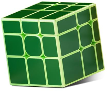 ROXENDA Mirror Cube di Velocità 3x3x3 Irregolare Bianca Cubo Puzzle Twisty Box Puzzle Giocattolo Sequenziale Divertente (verde)