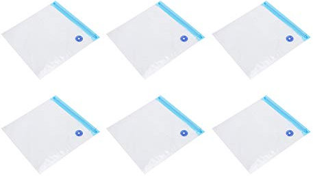 6 pezzi di stoccaggio del vuoto sacchetti di sigillatore alimentare riutilizzabili con doppia serratura per cerniera per verdure per alimenti per alimenti per alimenti accumulo di (29 * 22 cm)