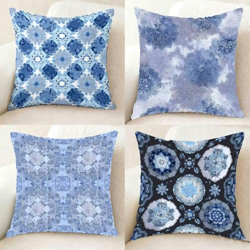 Anka Äggfärg Soffa Kuddar Soffa 65 x 65 cm Set med 4, Mjukt Kuddfodral Tryck Kuddfodral Dubbelsidigt Tryck Osynlig Dragkedja För Hemdekorationer-bby25011Z5