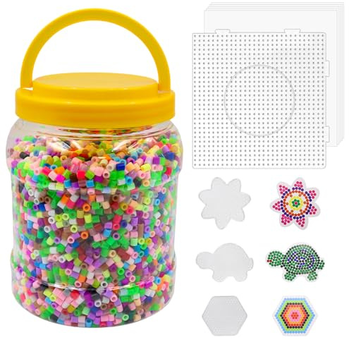 BEELUKY Perle a Repasser 5mm 14000 PièCes Perles à Repasser, Perles Repasser Au Moins 20 Couleurs pour Anniversaire Noël Cadeau Enfants DIY