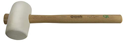 Peddinghaus 346652201 Maillet de carreleur en caoutchouc bombée, Blanc/beige, 65 mm