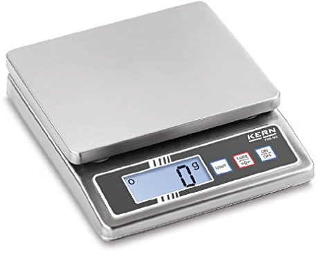 KERN Bordsvåg [Kern FOB 0,5 K-4ns] rostfritt stål Kompakta vågar med damm- och vattenstänk IP65, kapacitet [Max]: 0,5 kg, skala [d]: 0,1 g