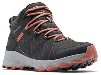 Columbia PEAKFREAK II MID OUTDRY WATERPROOF Chaussures Montantes De Randonnée Et Trekking imperméables Femme, Gris (Dark Grey x Dark Coral), 42 EU