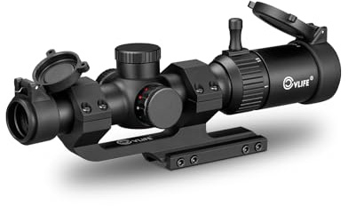 CVLIFE JackalHowl 1-4x20 LPVO Rifle Scope with Cantilever Mount, Illuminated BDC Reticle Rimfire Scope Compact Riflescope with Zero Reset for Hunting