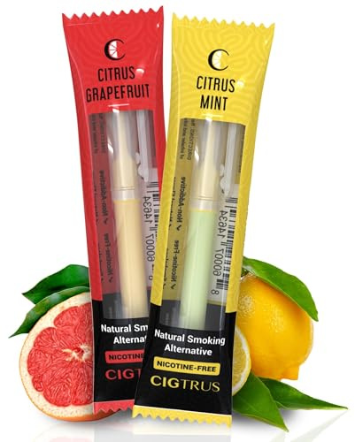 Craving Relief Inhaler (2-Pack) - Natural Quit Smoking Substitute, Nicotine & Tobacco-Free, Cigtrus' Non-Electric Solution (Citrus Grapefruit & Lemon Lime)