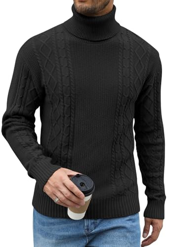 Zetieny Maglione Dolcevita Uomo Invernale Maglioncino a Collo Alto Manica Lunga Maglioni Slim Fit a Costine Maglia Sweater Tinta Unita Pullover
